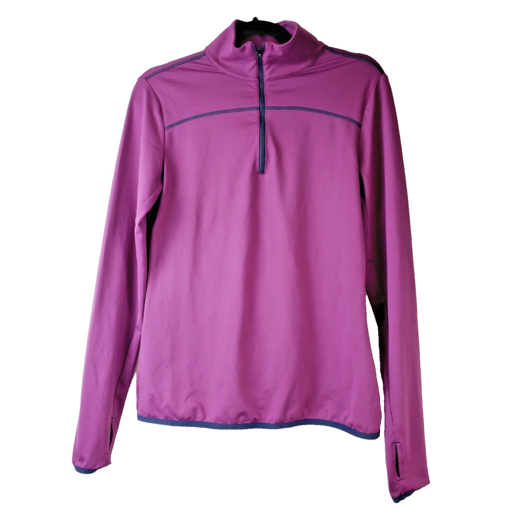 Title Nine Womens Small Top Long Sleeve Activewear Pullover Fitness Stretch Zip